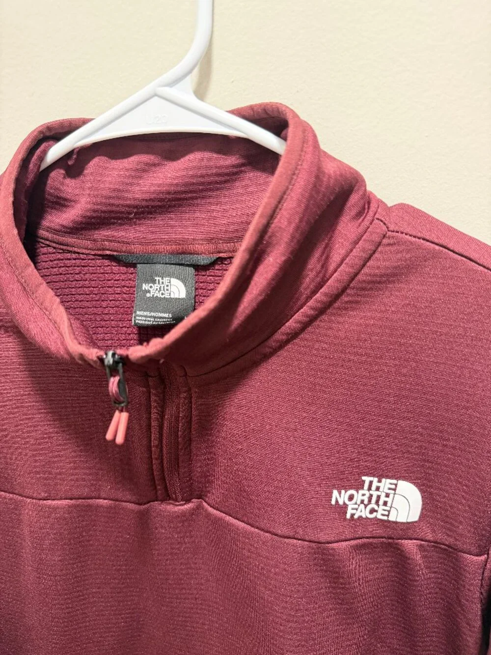 The North Face Men's L Wine Red Quarter Zip Pullover Fleece Sweater
